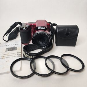 Nikon COOLPIX L840 16MP Digital Camera Red 38X Optical Zoom W Extras